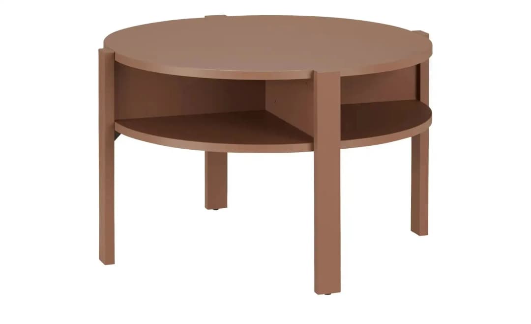 Couchtisch rot Holz rund 45,5 x 74,4 cm