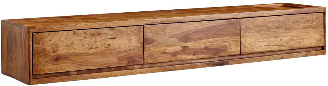 TV Möbel Lowboard 160 x 35 x 25 cm Braun MDF, Massivholz