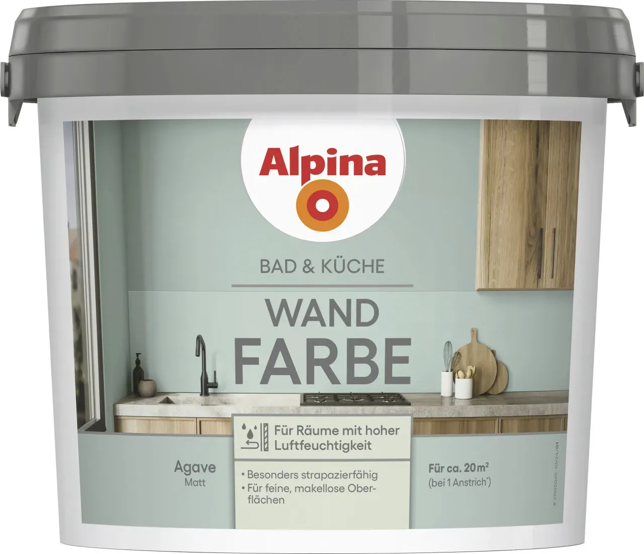 Wandfarbe Agave grau matt 2,5 l