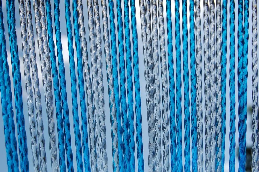 Türvorhang RIMINI 3 Größe: 90x210cm Farbe: blau transparent