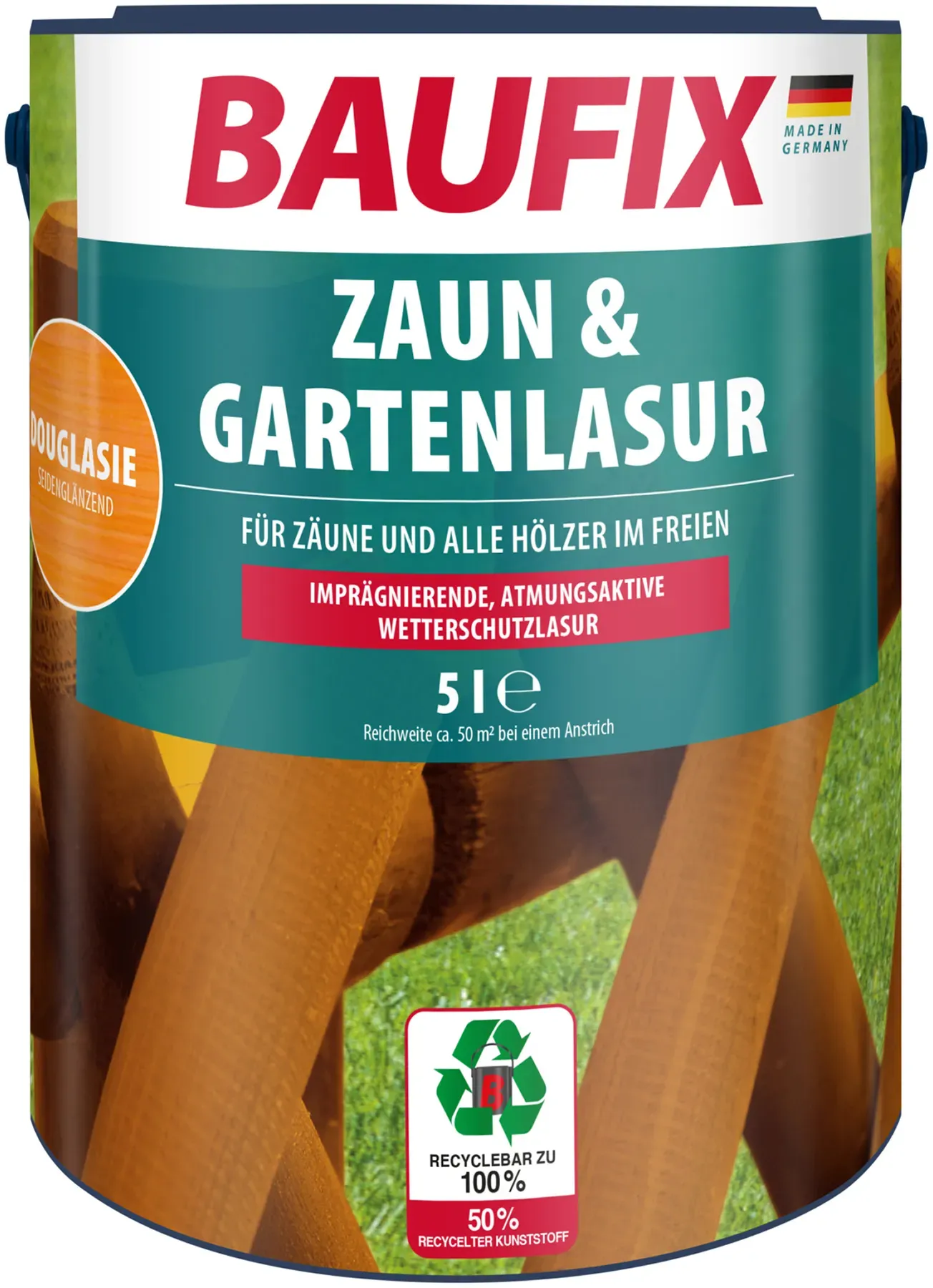 Zaun- und Gartenlasur Braun seidenglänzend 5 l