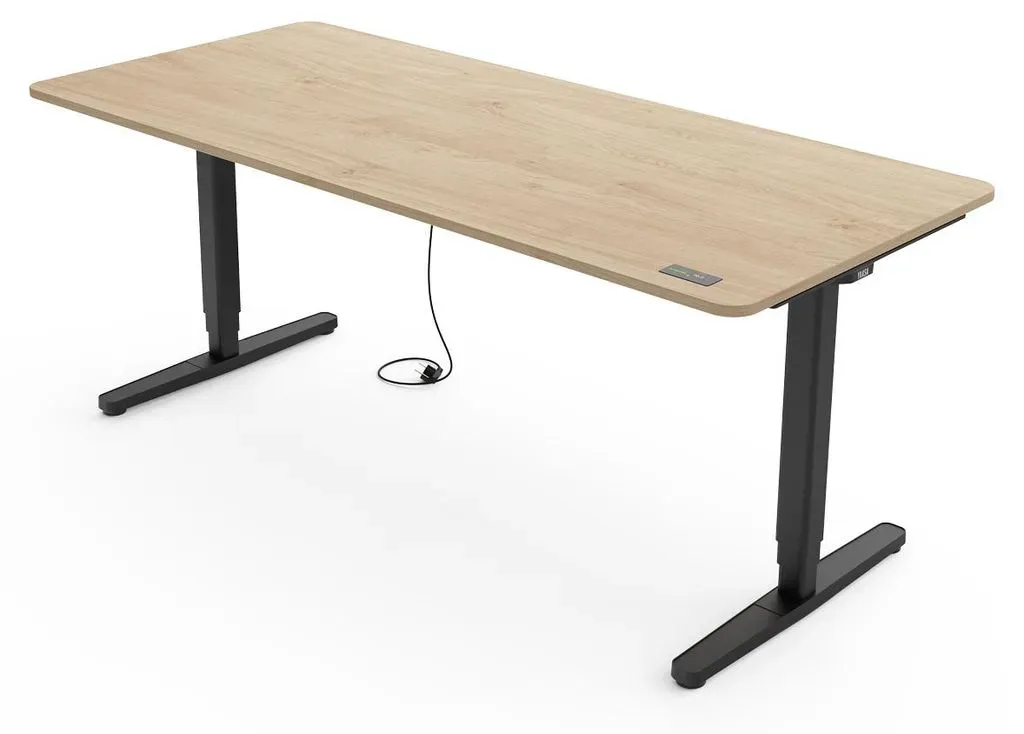 Schreibtisch Desk Pro 160 x 80 cm Eiche hell/Schwarz