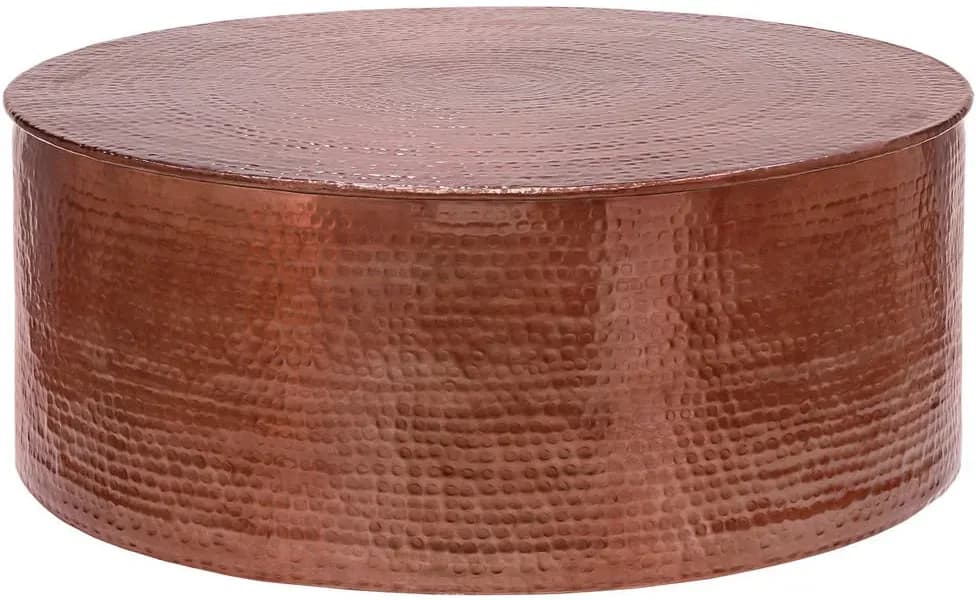 Hammerschlag Tisch Braun Aluminium 90 x 37 cm
