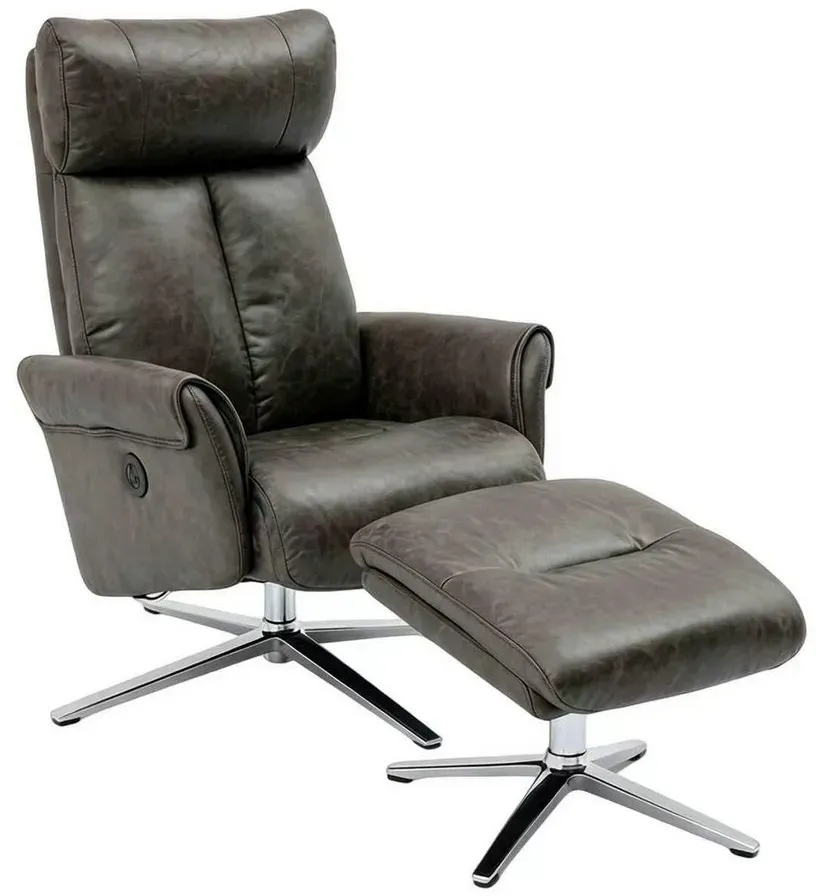 Relaxsessel mit Hocker elektrisch 71,5 x 106,5 x 88 cm Grau