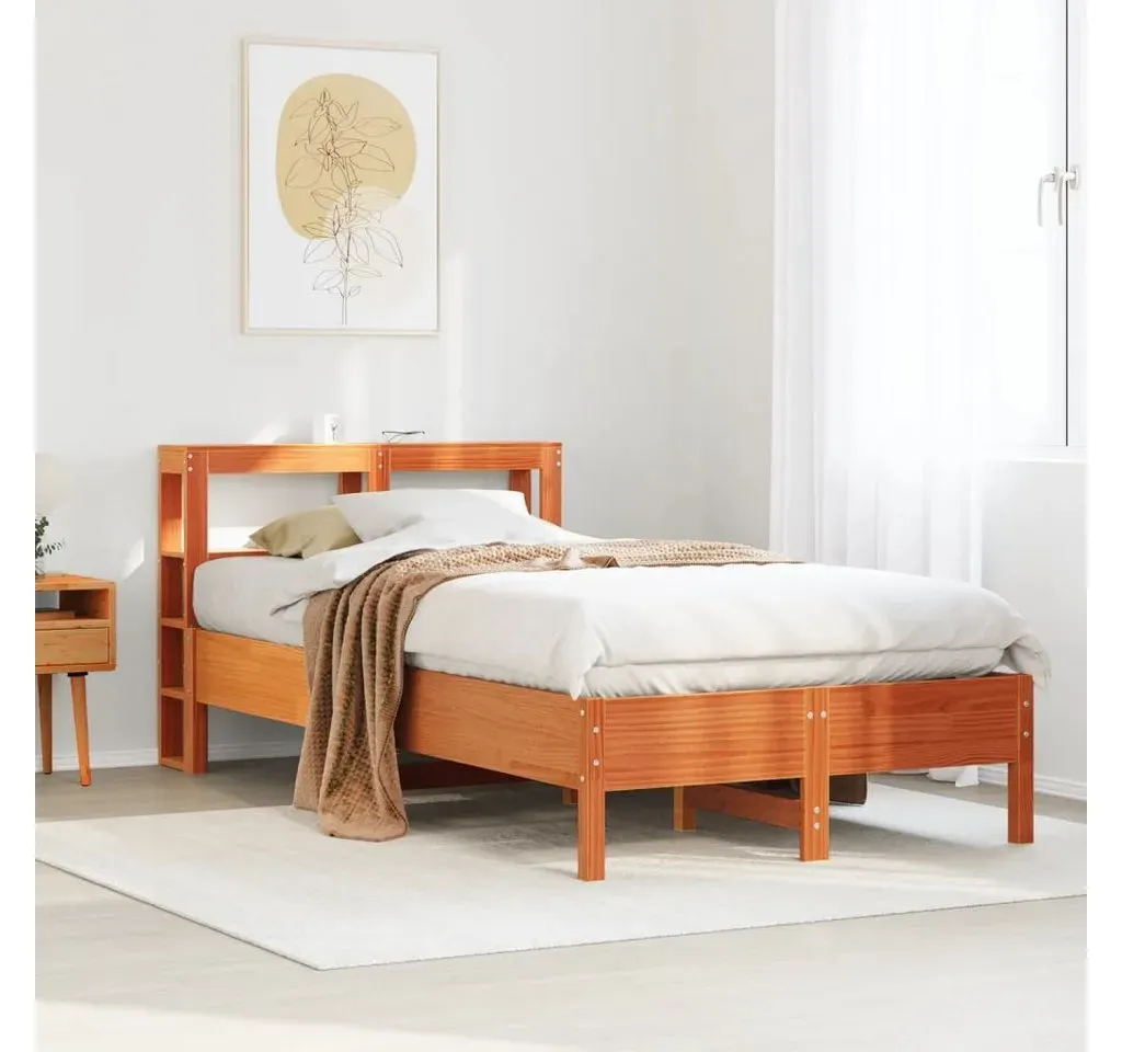 Massivholzbett 100 x 200 cm Wachsbraun