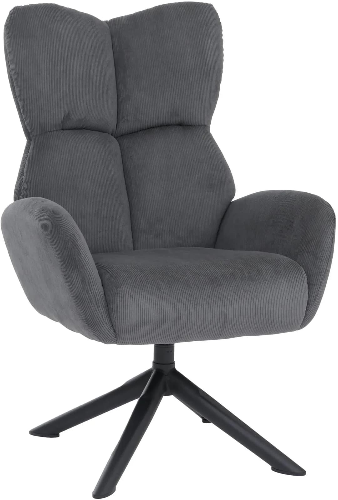 Loungesessel Q54 Cord 320 g/m2 75 x 75 x 75 cm Dunkelgrau mit Wippfunktion
