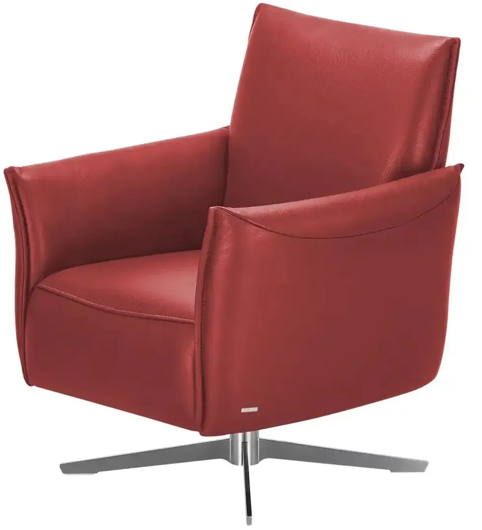 Fernsehsessel Vineto Leder 78 x 87 x 79 cm Rot drehbar