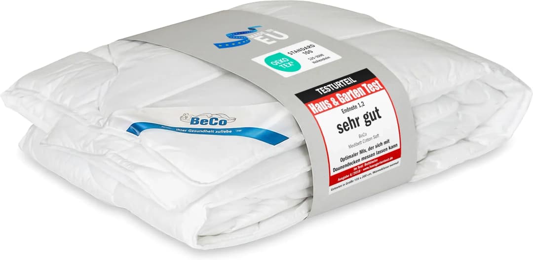 Microfaserbettdecke BECO "Medibett Cotton Soft, Bettdecken für Sommer und Winter, Decke", weiß, B:155cm L:220cm, Bezug: 80% Polyester, 20% Baumwolle.