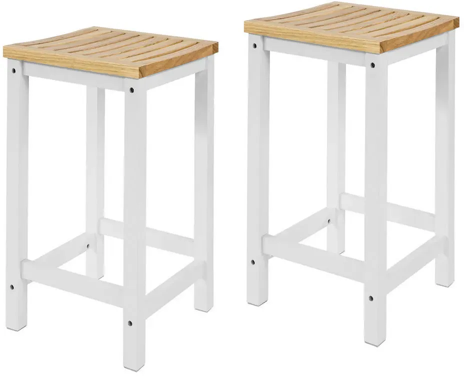 Barhocker Holz weiß 2er Set