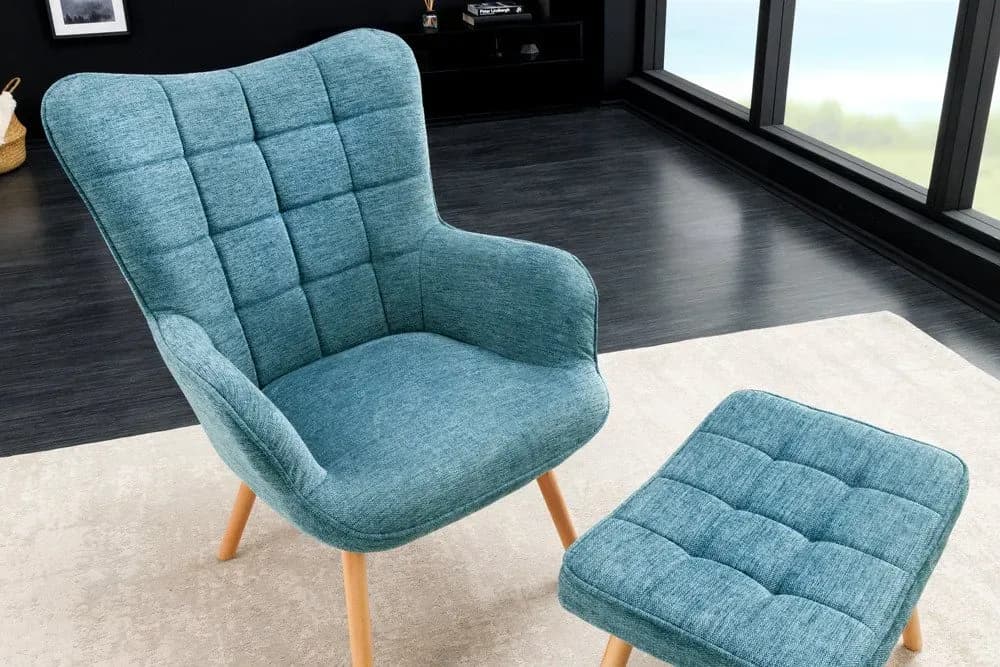 Sessel SCANDINAVIA Strukturstoff 72 x 98 x 79 cm Blau