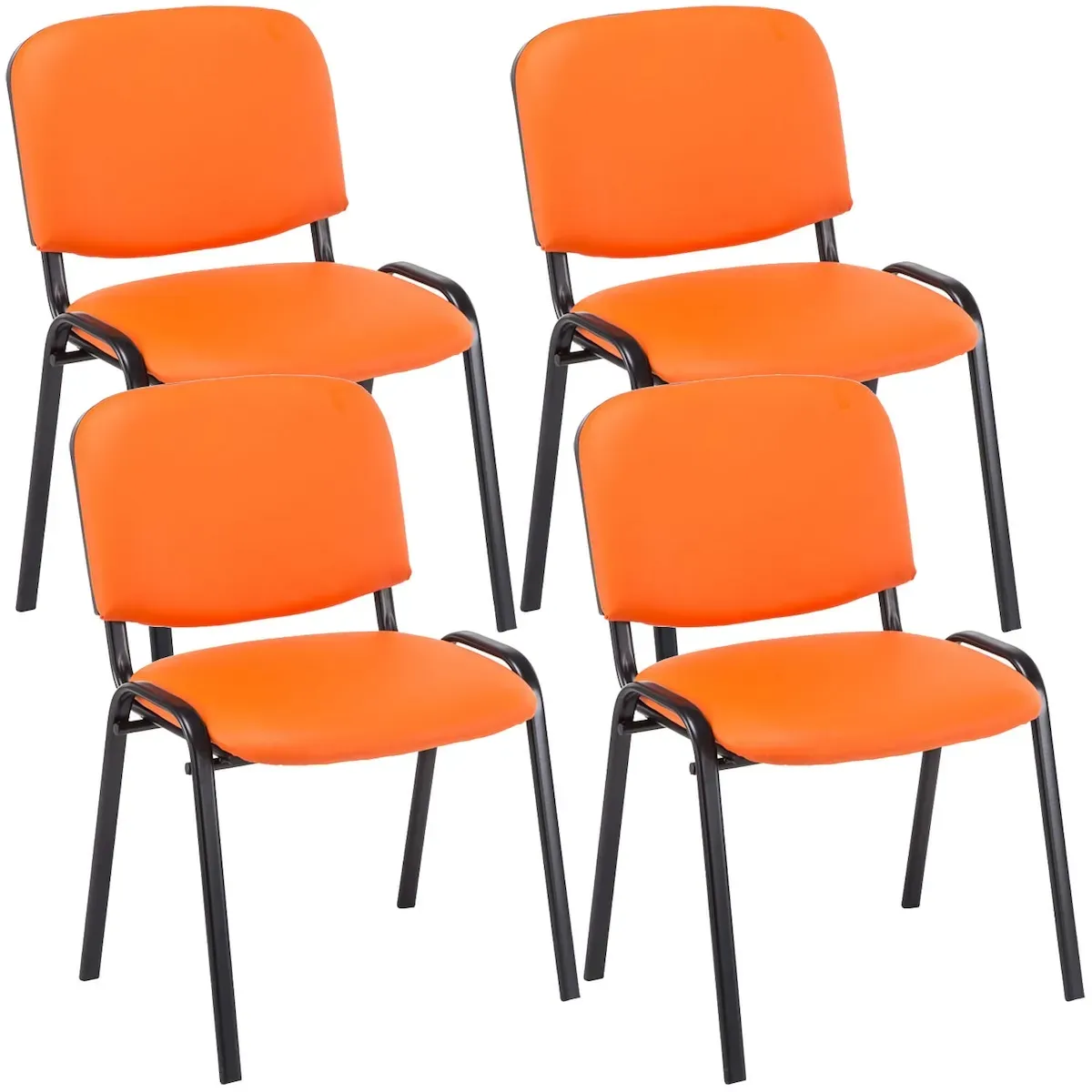 Besucherstuhl Ken Kunstleder Orange
