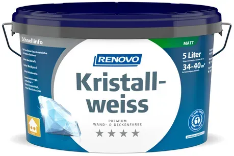 Wandfarbe Kristallweiss matt 5 l