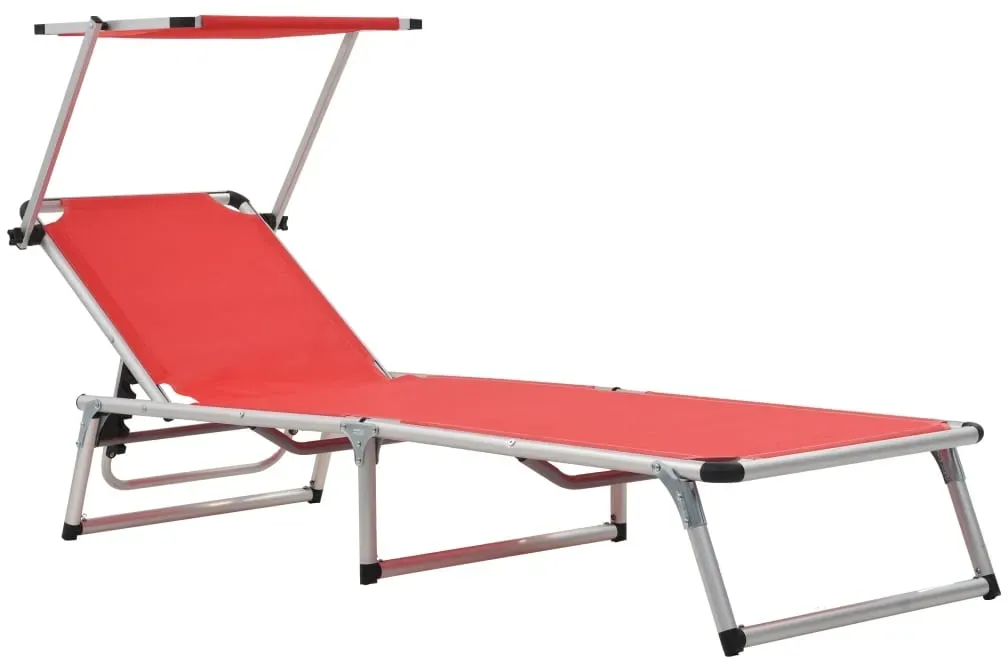 Sonnenliege Klappbar 200 x 64 x 26 cm Rot