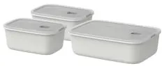 EasyClip Frischhaltedose eckig weiß 0,7 l 3-teilig
