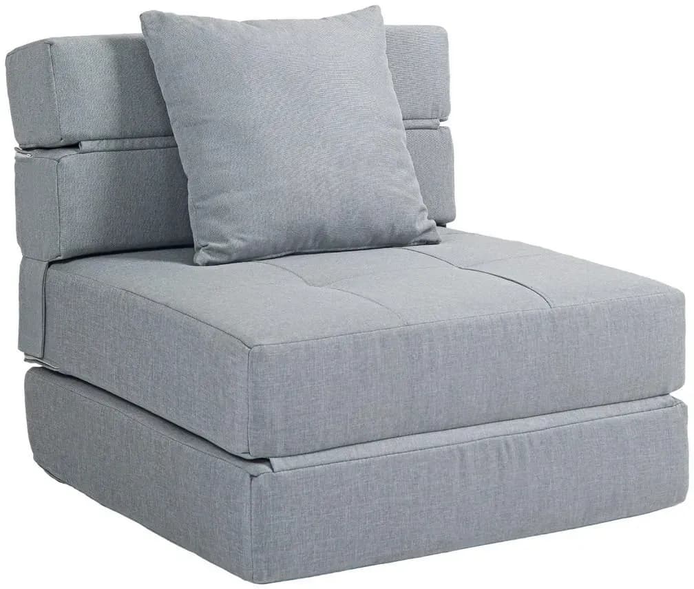 Schlafsessel 70 x 61 x 70 cm Hellgrau mit Kissen