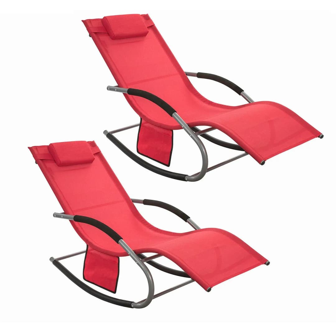 Sonnenliege 158 x 62 x 86 cm Rot