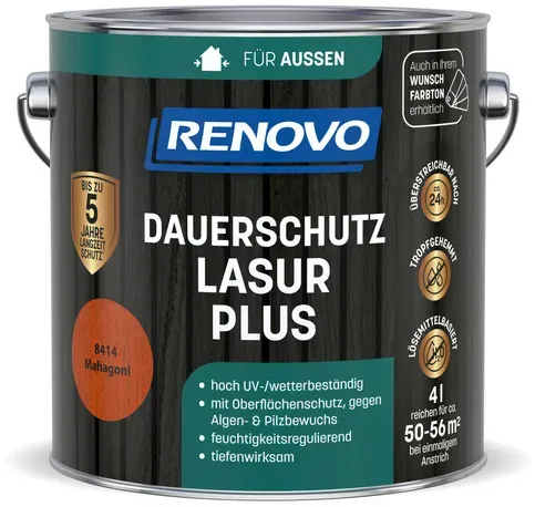 Dauerschutzlasur PLUS 4,0 L mahagoni