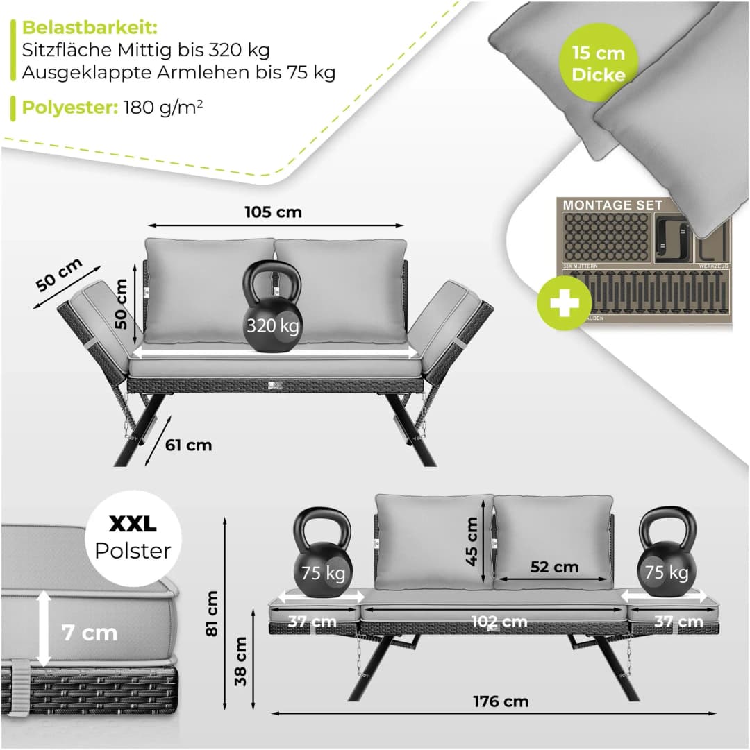 Luna Loungesofa grau