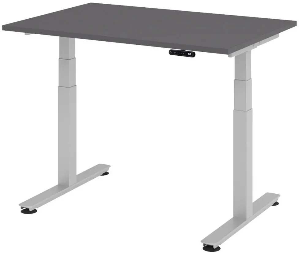 Schreibtisch 120x80 cm Graphit / Silber