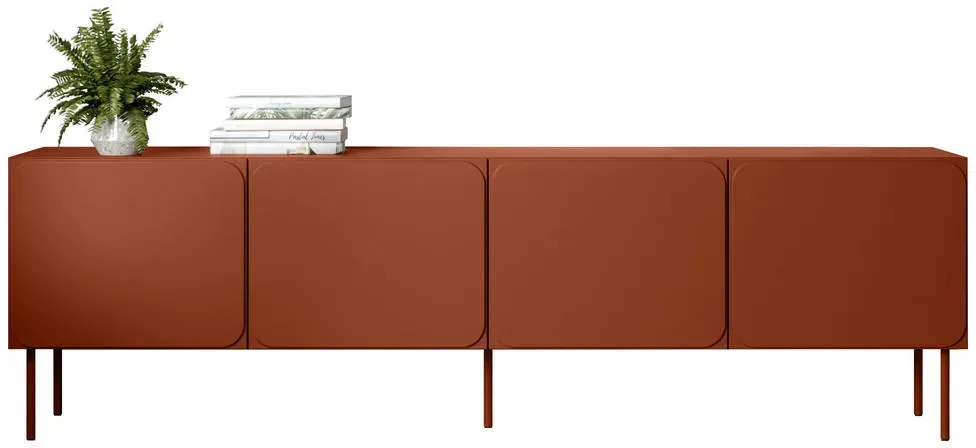 Rafael TV-Lowboard 200x40x61 cm Rot/Metall