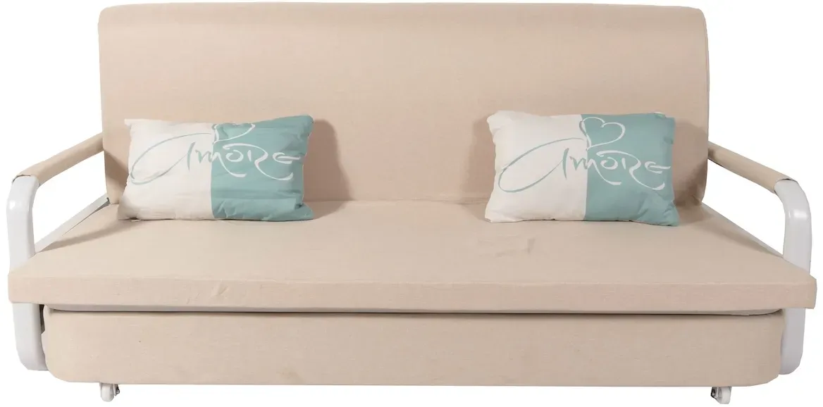 Schlafsofa Stoff 2-Sitzer Beige