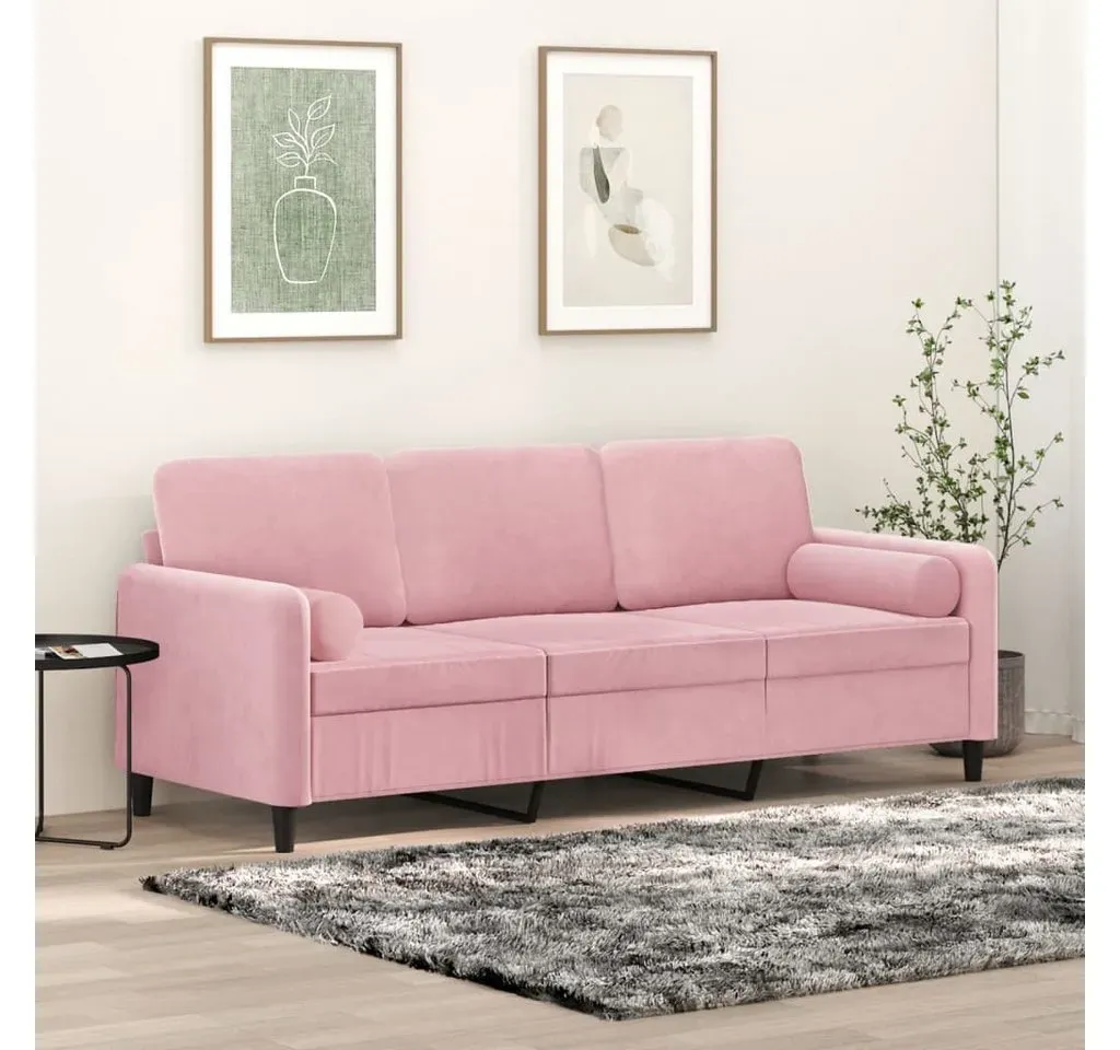 Couch Samt 3-Sitzer Rosa