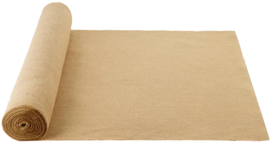 Jute Stoff, Sackleinen-Stoffrolle, 50x50 hochdichte breite natürliche Sackleinen-Stoffrollen, 1016mmx45,7m, für Dekoration, Handwerk, Hochzeit, Gartenarbeit, Pflanzen- & Baumwinterabdeckung