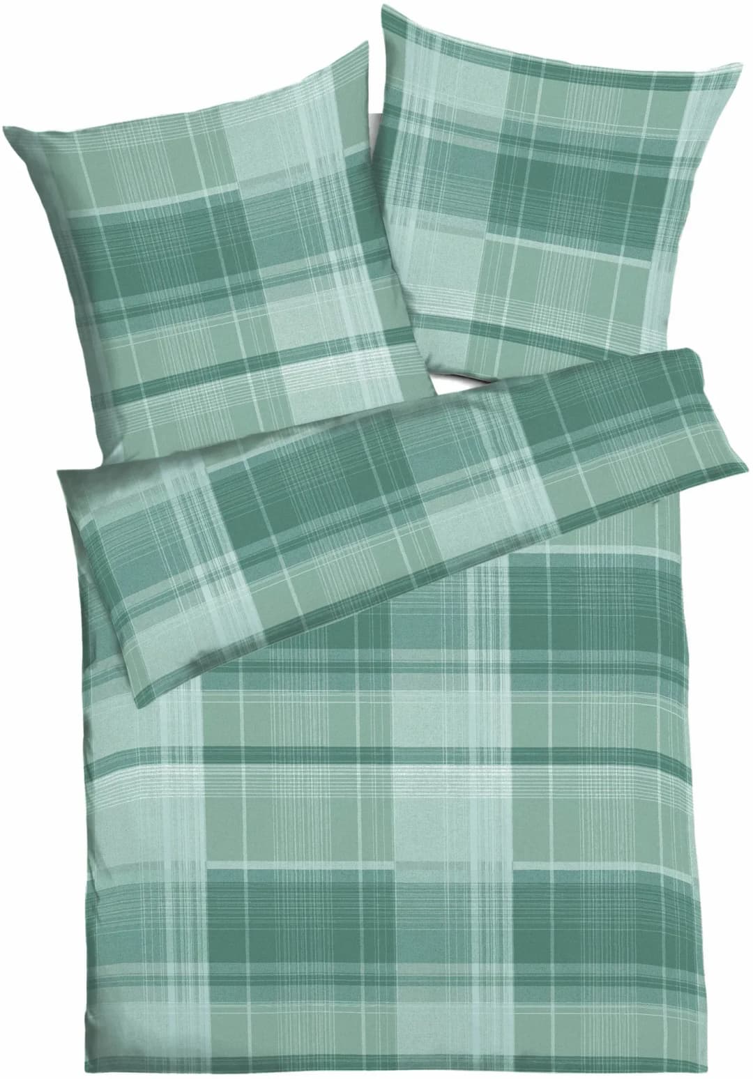 Tonight Plaid Kariert Baumwolle Grün 135 x 200 cm + 2 x 80 x 80 cm