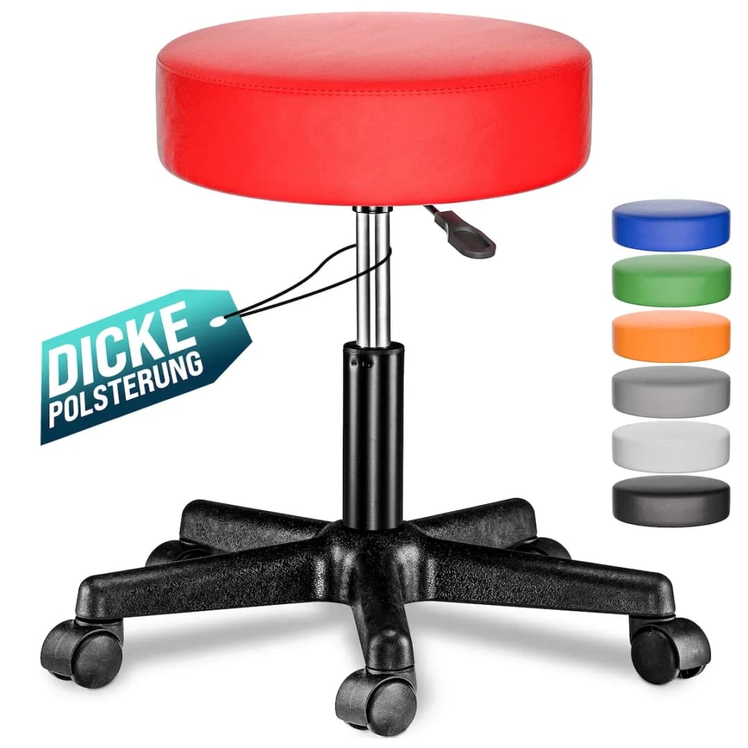 Rollhocker Kunstleder Rot