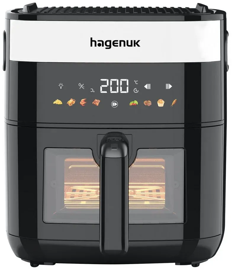 Heißluftfritteuse 2 in 1 schwarz