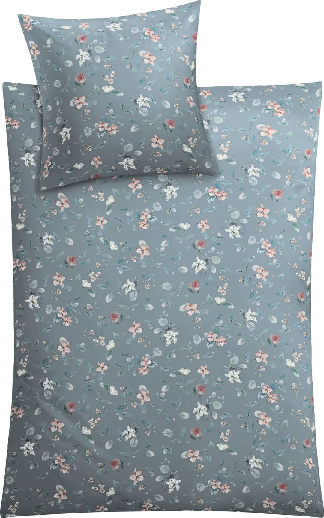 Florina Floral Baumwolle Hellblau 155 x 220 cm + 2 x 80 x 80 cm