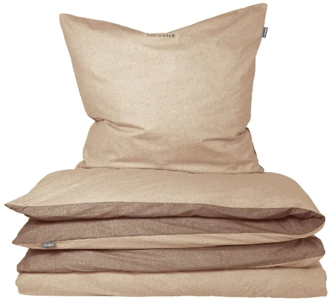 Doubleface Renforcé sand/taupe 135 x 200 cm + 80 x 80 cm