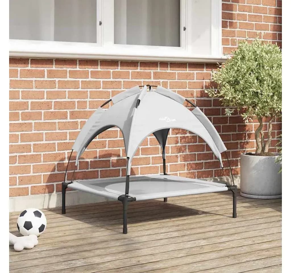 Hundekorb Erhöhtes M 100 x 80 cm silber grau