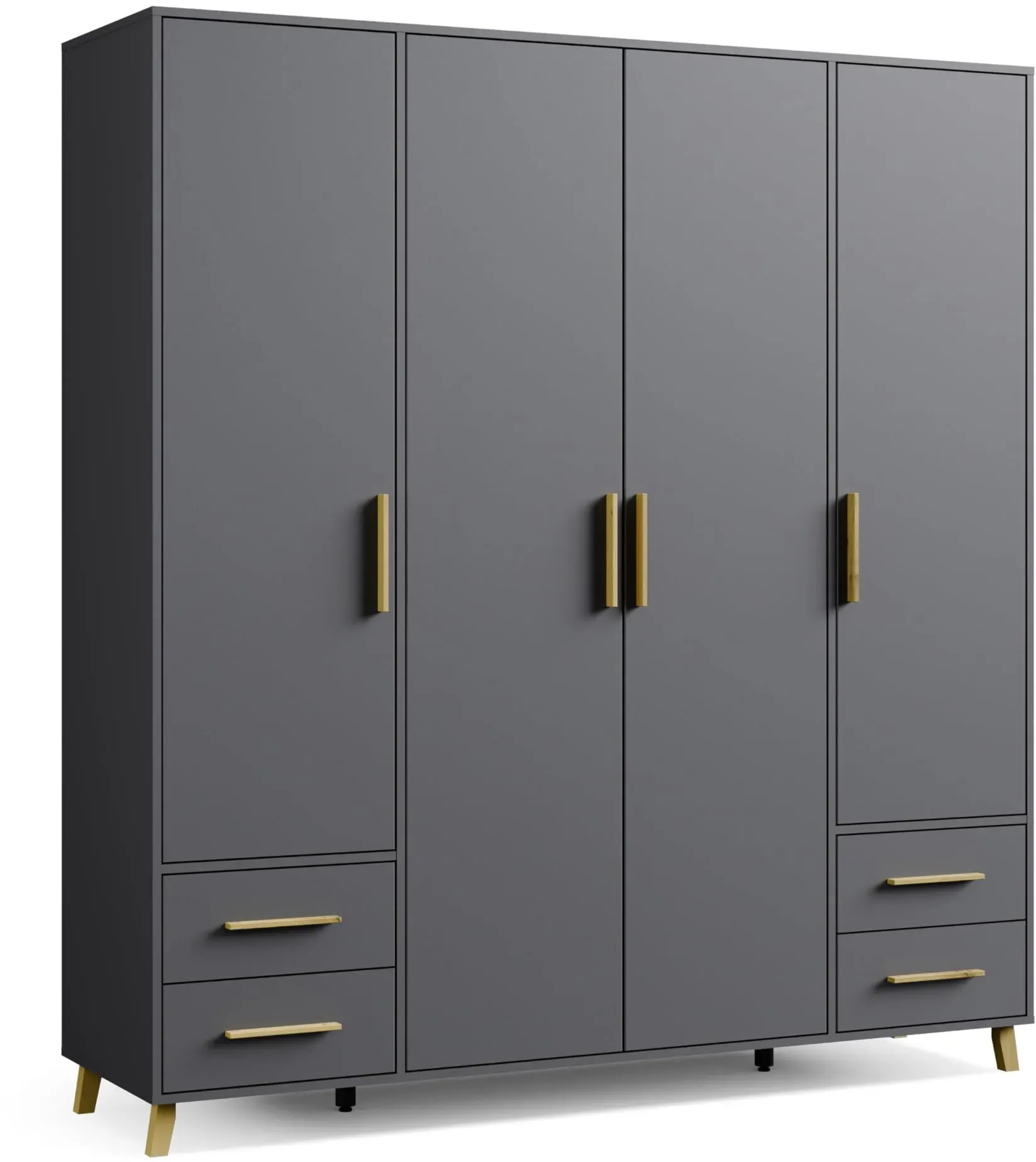 Drehtürenschrank Shinjo 187 x 203 x 53 cm Grau