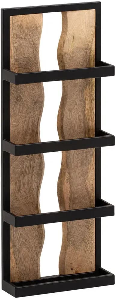 Wandregal 80 x 30 x 10 cm Braun/Schwarz