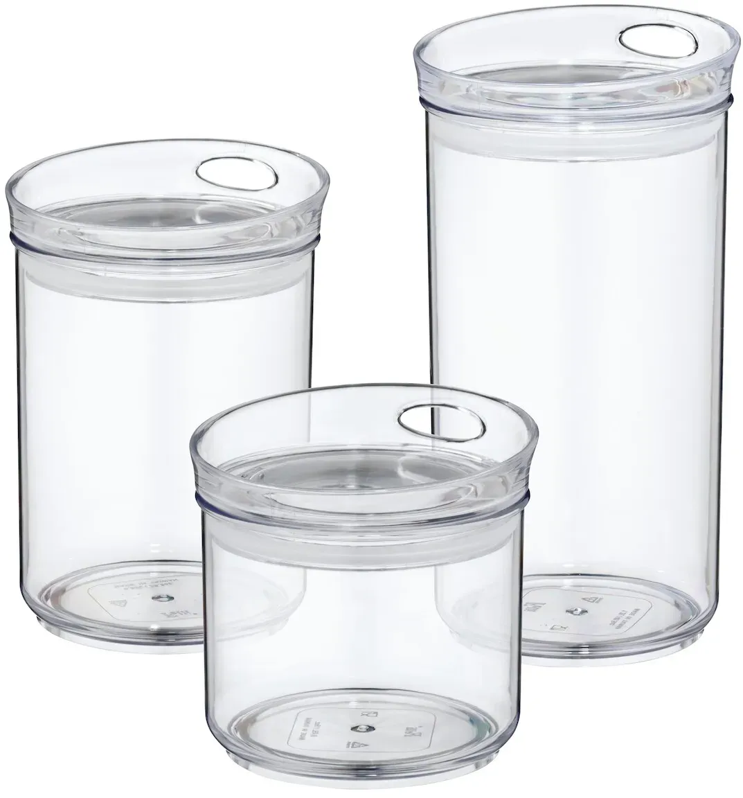 Frischhaltedose rund transparent 0,5 l, 0,8 l, 1,2 l 3-teiliges Set