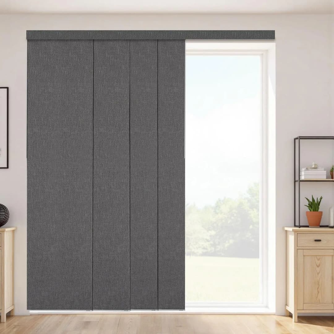 Flächenvorhang Klettband 116 x 243 cm Dunkelgrau
