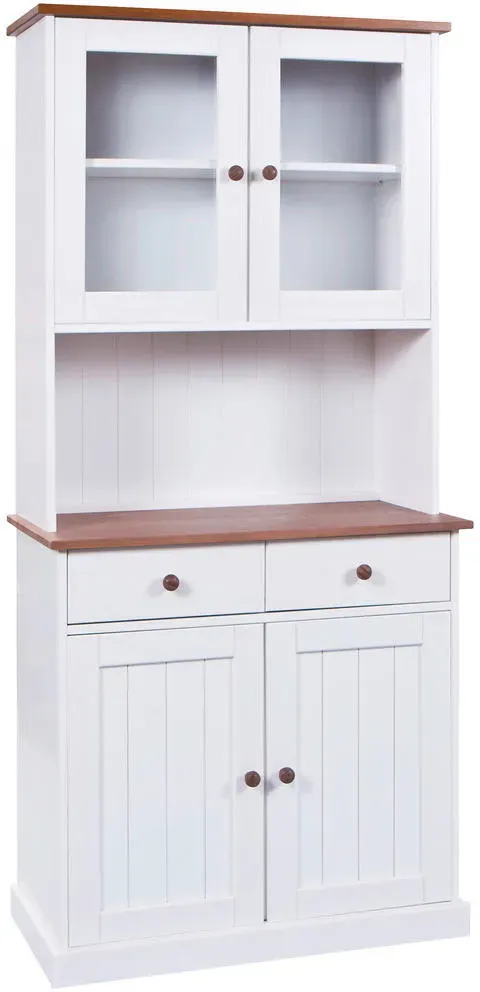 Buffetschrank Westerland Kiefer Massivholz 90 x 191 x 45 cm Weiß