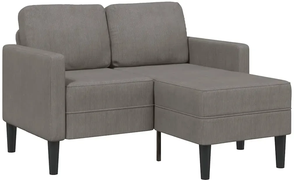 Sofa Leinen 2-Sitzer Hellgrau