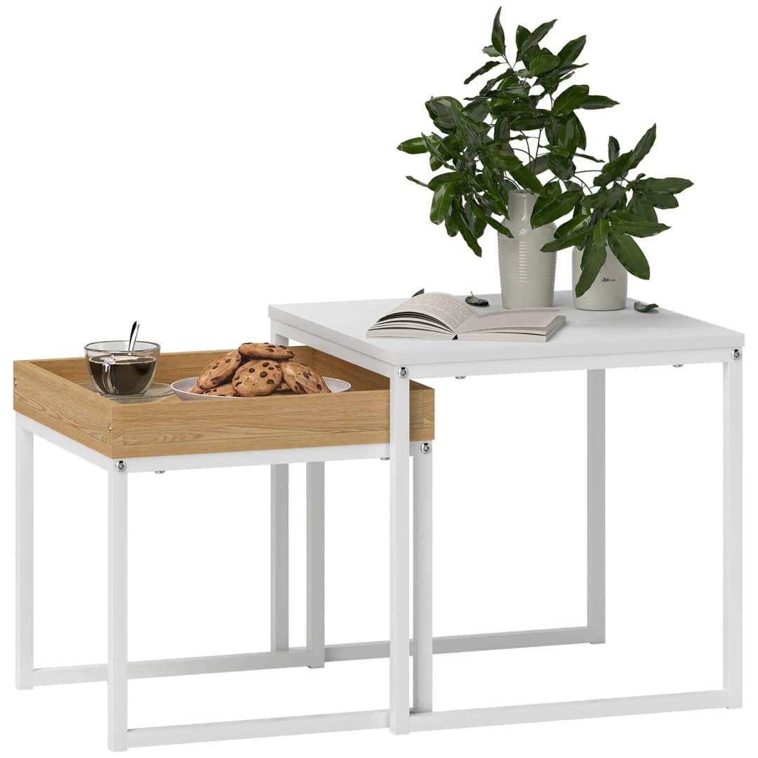 Beistelltisch Weiß Metall 45 x 45 x 45 cm