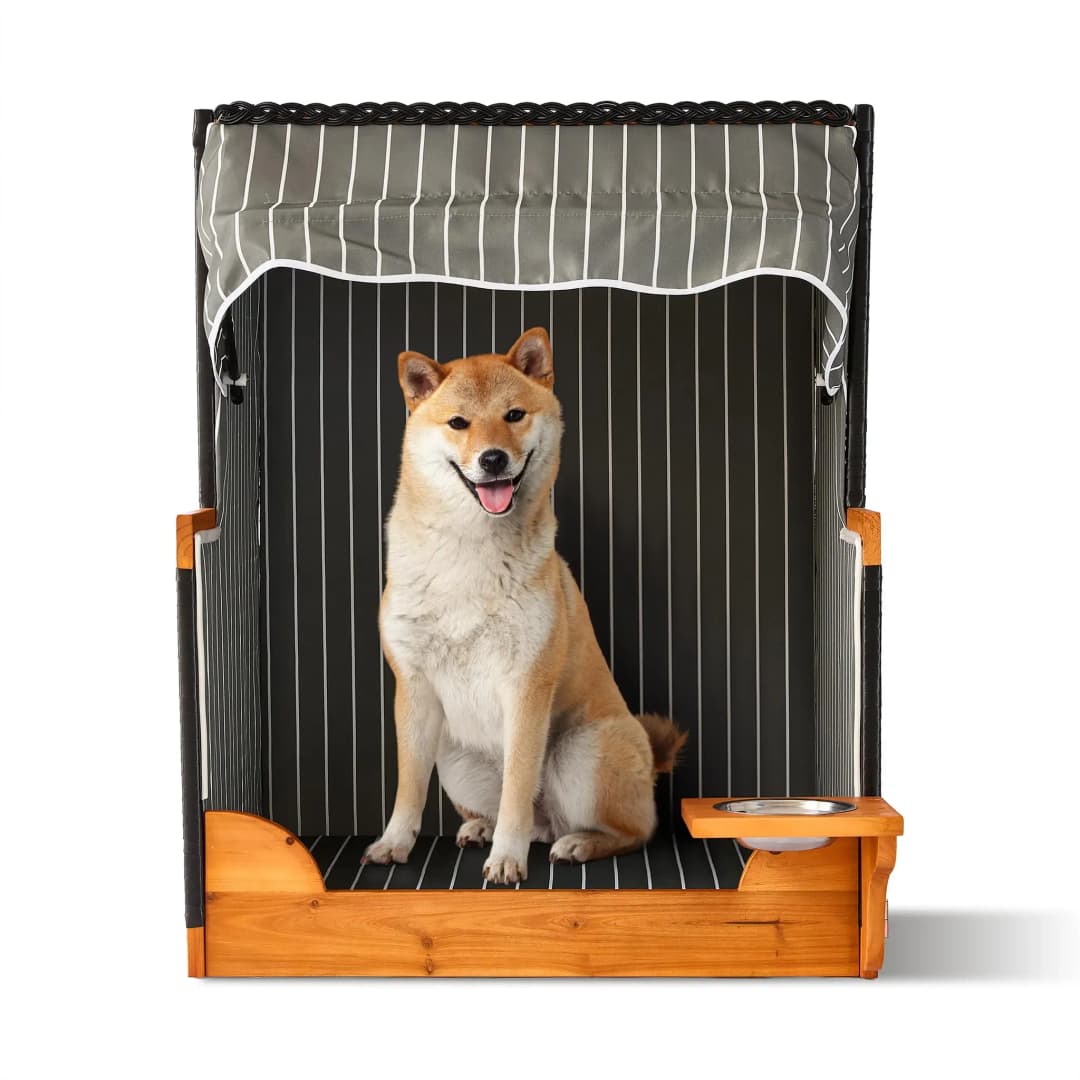Hundestrandkorb 95 x 75 x 65 cm grau