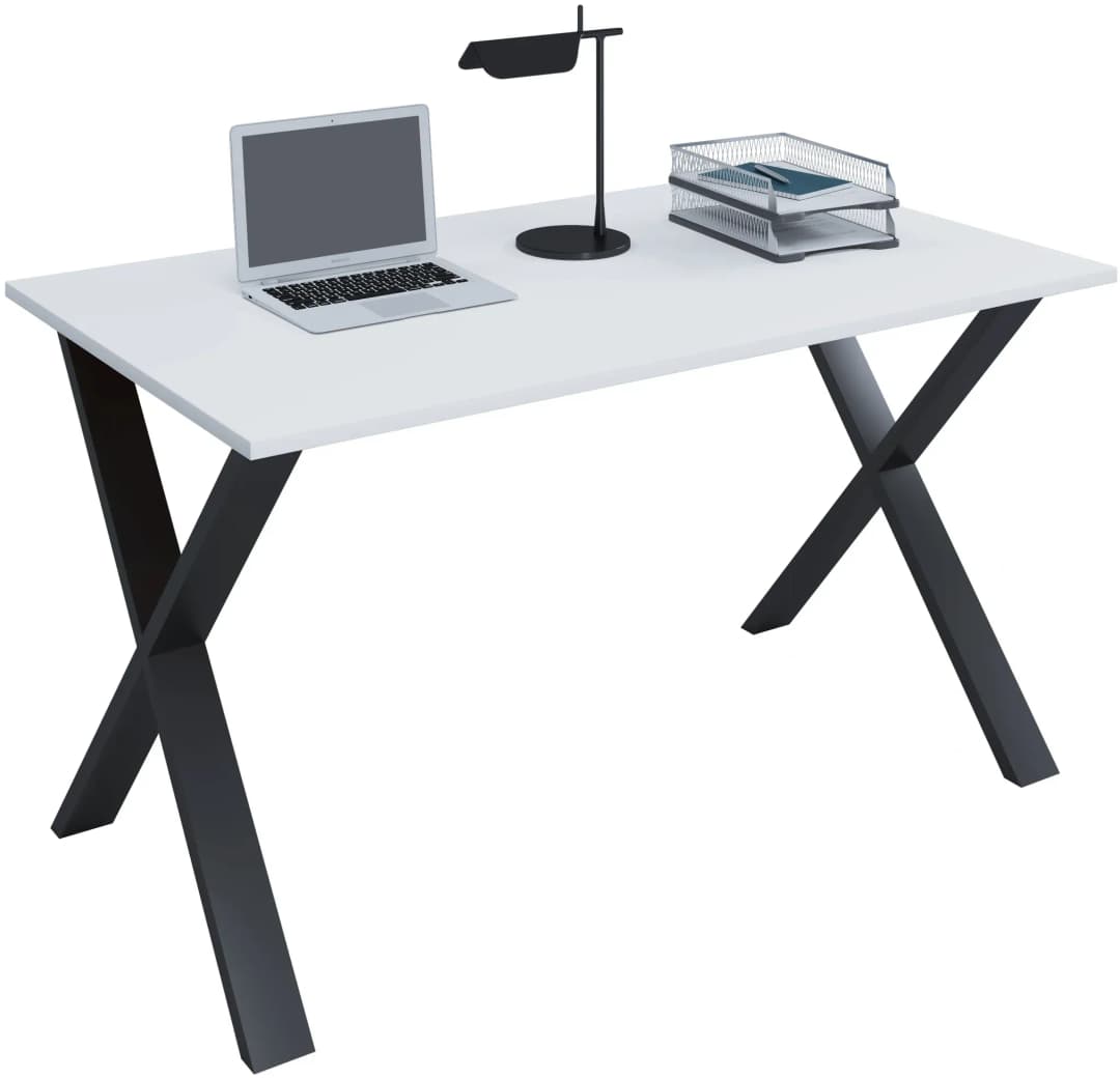 Schreibtisch Lona X 140 x 80 cm weiß/schwarz