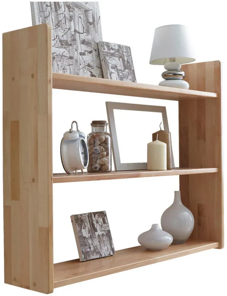Wandregal 90 x 74 x 20 cm Buche