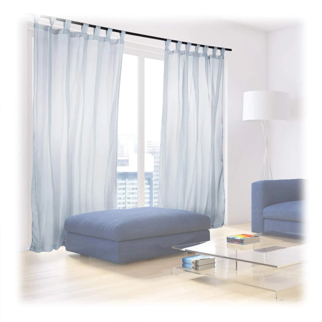 Vorhang Schlaufen 245 x 245 cm Silber/ Grau 2er-Set