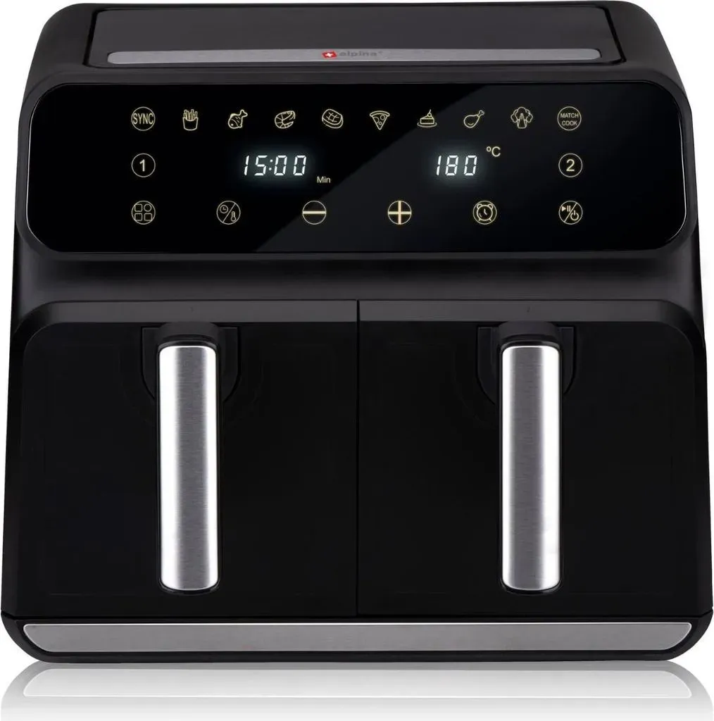 Doppel-Heißluftfritteuse 8L 1700W Schwarz