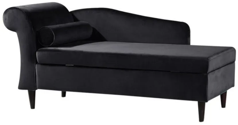 Polsterliege SARAH Polyester 163 x 77 x 73 cm Schwarz mit Schlaffunktion