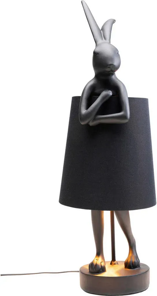 DESIGN Tischleuchte Animal Rabbit Kunststoff Schwarz 68 cm