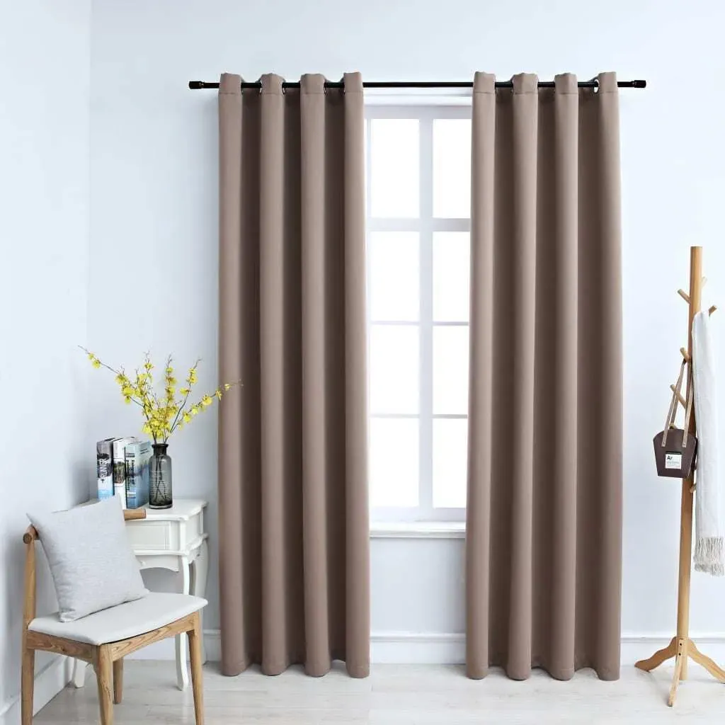 Verdunkelungsvorhang Ösen 140 x 225 cm taupe 2 St.