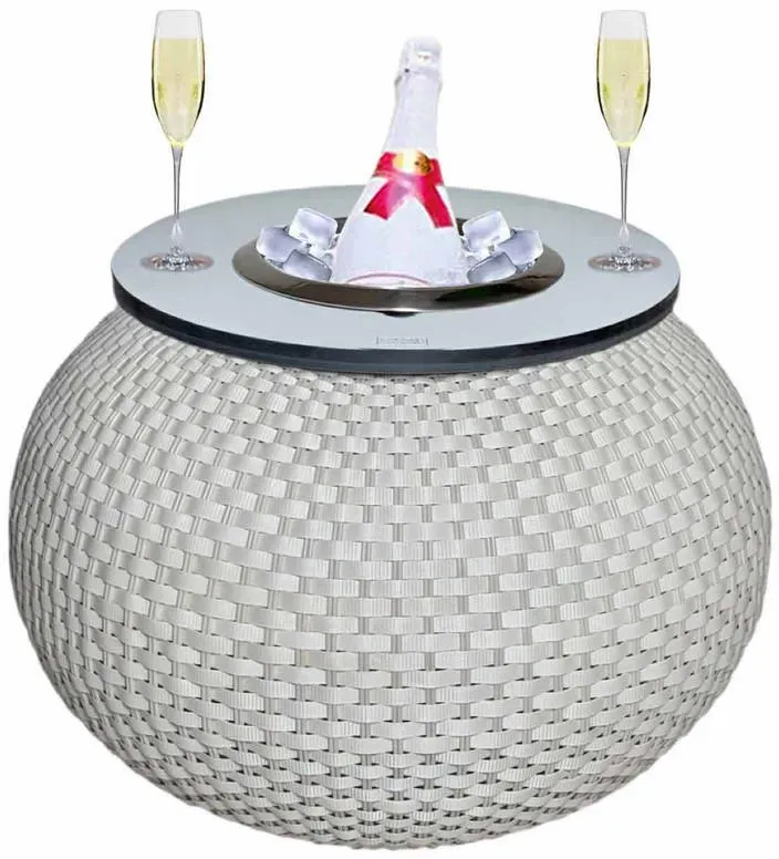 3-in-1 Loungetisch mit Edelstahl-Kühler Milano 40 cm