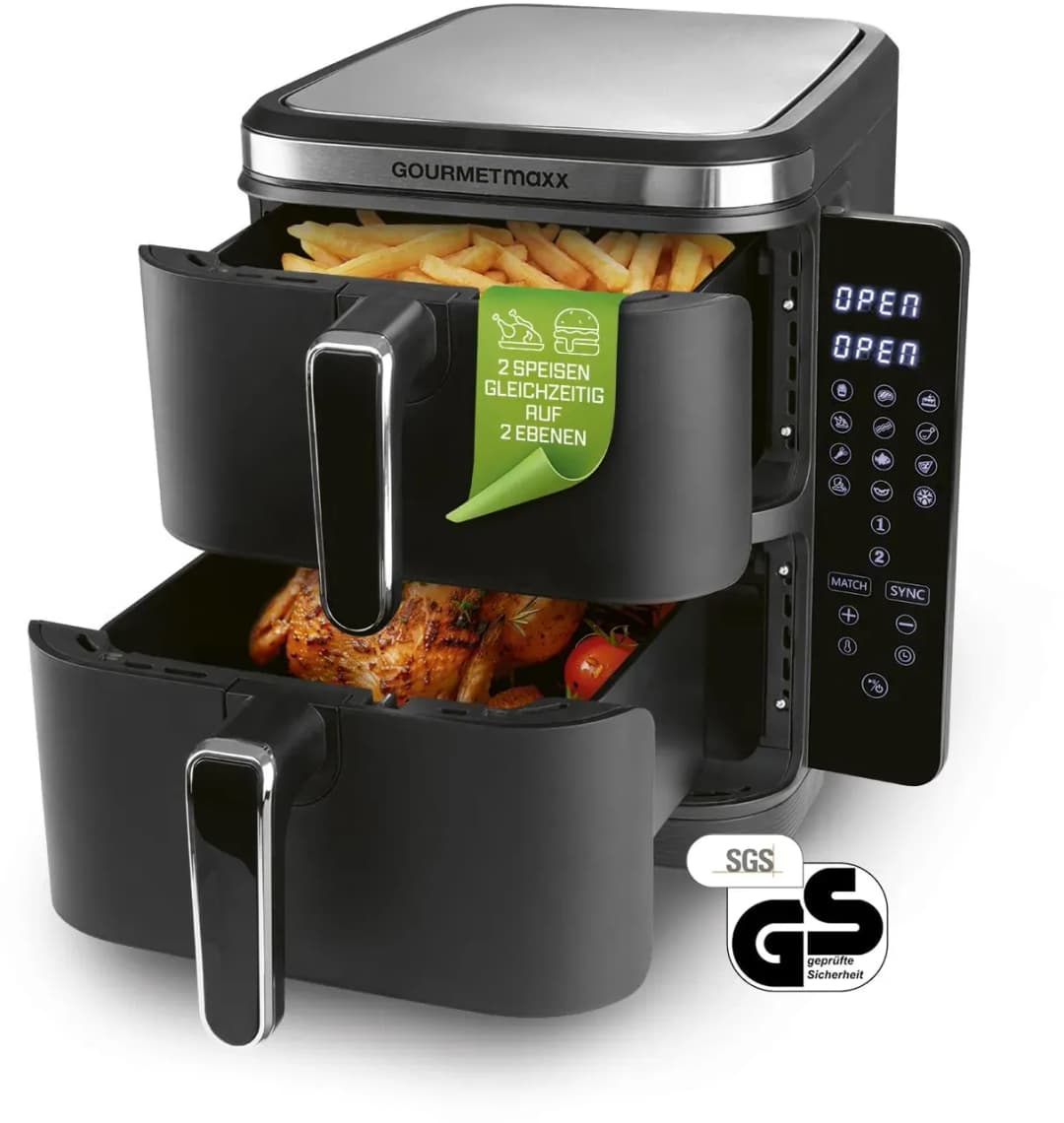 FryUp Vertikale Doppelkammer Schwarz 15305